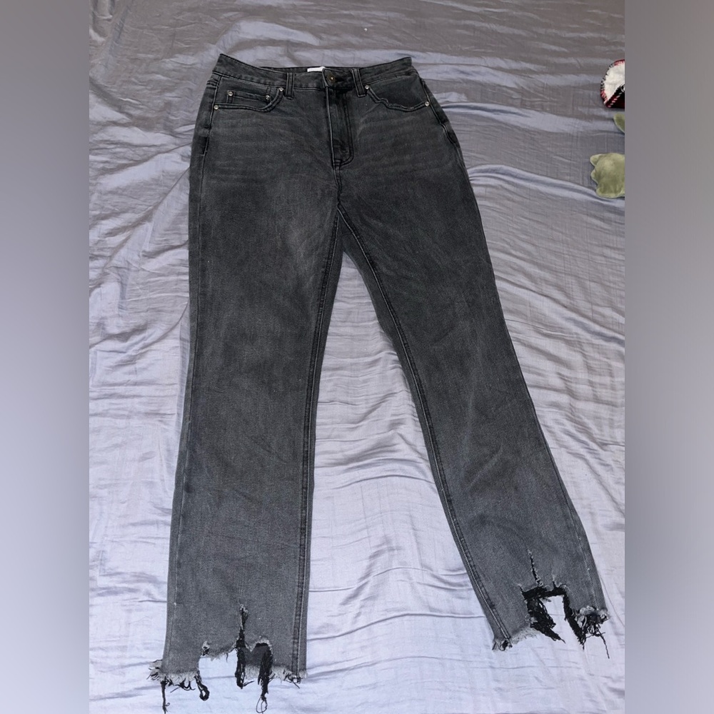 true craft black jeans with distressed ankle size 11
